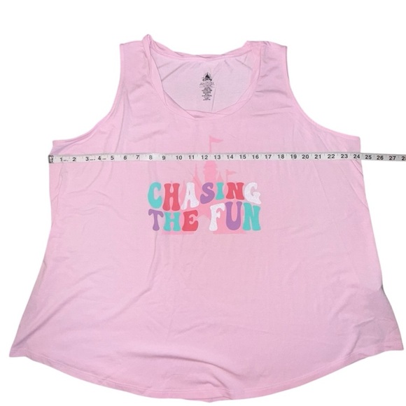 DISNEY PARK Sleeveless Fantasyland Castle Graphic Tee - Pink Plus 1X - Picture 9 of 11